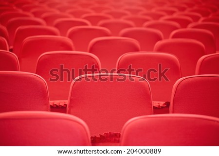 Red concert hall, opera or theater seats