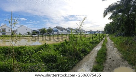 Similar – Image, Stock Photo Residential house in puddle