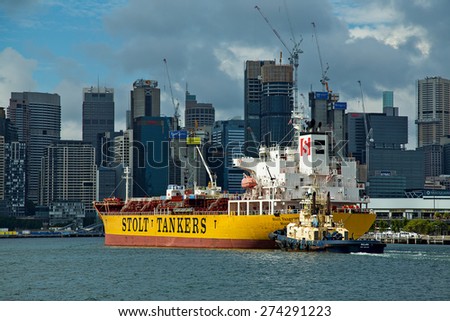 SYDNEY,AUSTRALIA - APRIL 12,2015: The chemical tanker 