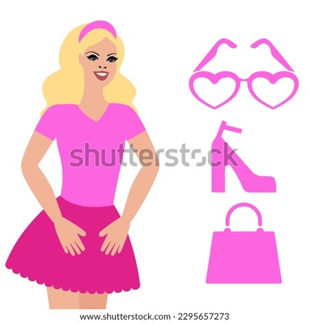 Hot pink trendy barbiecore aesthetic accessories