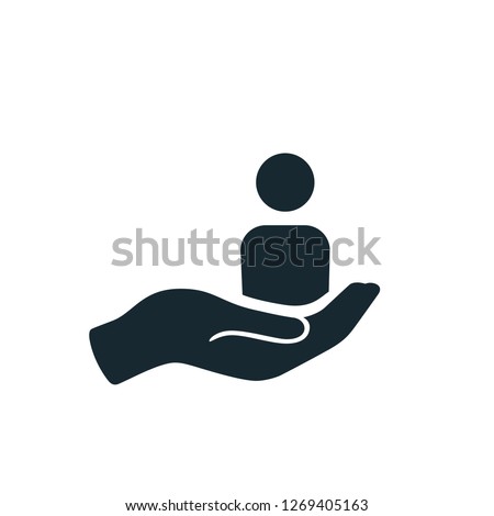 employment on hand icon care symbol 