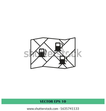 map location of gas station icon vector design element eps10