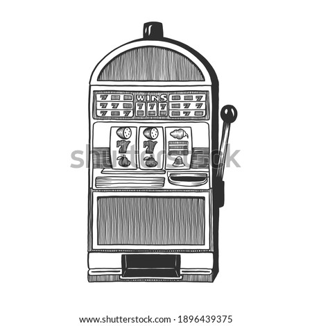 The slot machine. Can be used as a sketch of a tattoo.