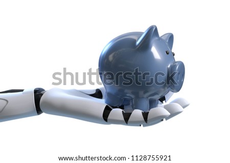 3D-Illustration Robotic hand with piggy bank Zdjęcia stock © 