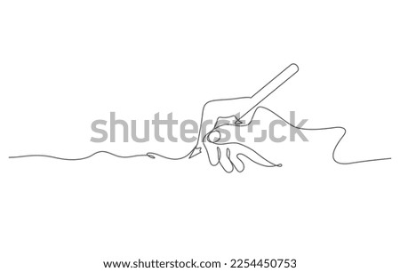 hand writing with pencil in continous line drawing vector illustration