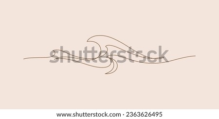 wave water one line minimalist style thin line illustration