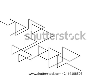 abstract geometric triangle shape graphic one line continuous. decorative linear ornate for banner,printing,leaflet,brochure,flyer,template,etc. digital technology futuristic modern style