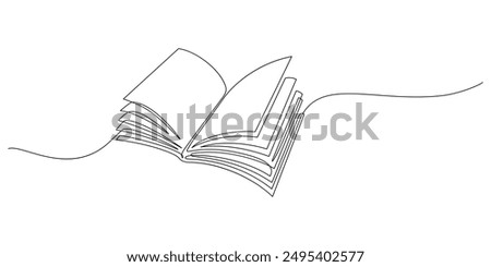 book line art minimalism. continuous line drawing of closed book education issue vector illustration