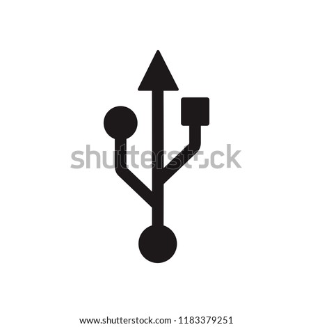 USB symbol icon vector. symbol for web site Computer and mobile vector.