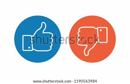 Like and dislike icon. Thumbs up and thumbs down.Mail Icon Symbols vector. symbol for web site Computer and mobile vector.