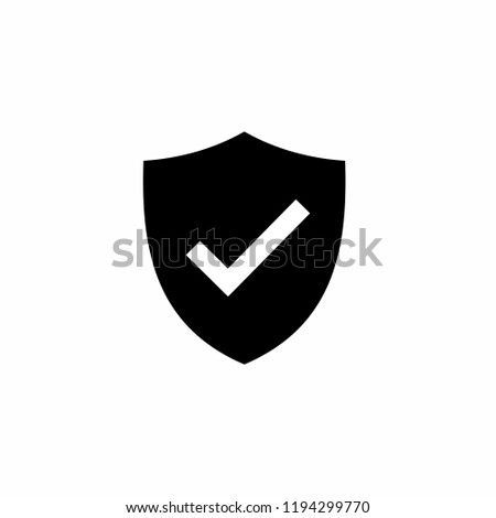 Shield and Check Mark Icon Vector Logo Template. symbol for web site Computer and mobile.