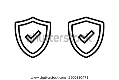 Shield with check mark icon.Security Shield Icons with Check Mark