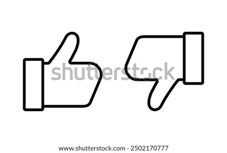 hand Like and dislike icon. Thumbs up and thumbs down