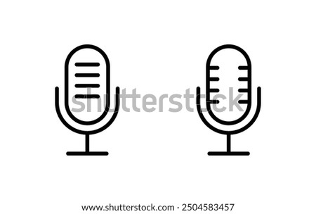 microphone simple icon set. podcast icon vector. Voice vector icon