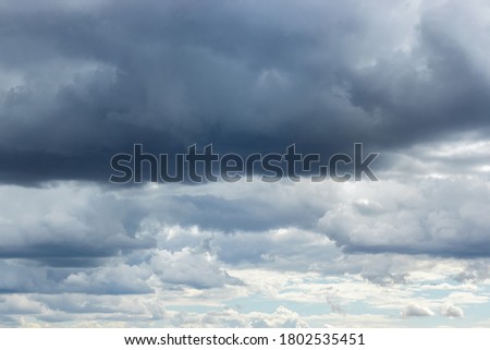 Dramatic sky with gray white blue clouds. Overcast and cloudy to rain ストックフォト © 