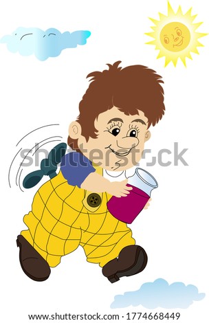 carlson with a jar of jam,vector,illustration for children