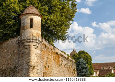 Medieval fortifications of Avallon historic town, France Imagine de stoc © 
