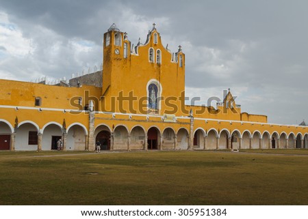 Old Spanish colonial convent in Izamal, Mexico