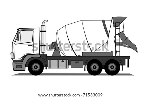 Concrete mixer truck vector