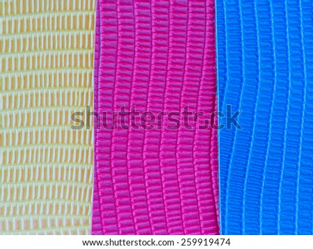 Close up leather color swatch with embossed pattern