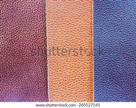 Close up leather color swatch with embossed pattern