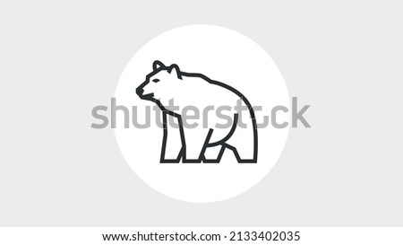 Contour linear curves image of a bear. Financial markets symbol