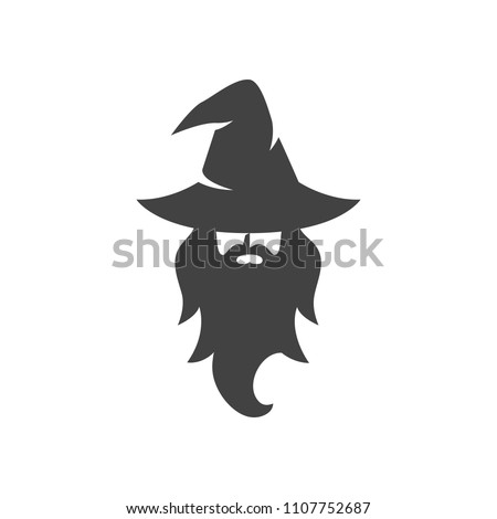 wizard warlock logo black and white vector Сток-фото © 