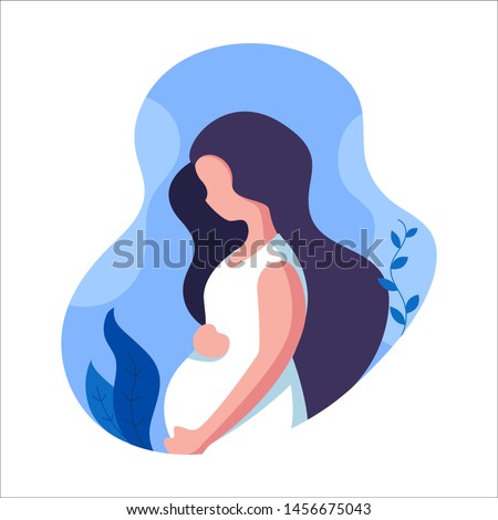pregnant woman logo modern flat design illustration