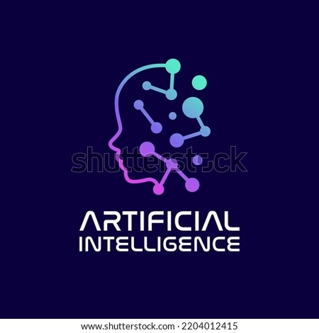 Artificial intelligence concept. an illustration of AI artificial intelligence by utilizing lines. Machine learning and cyber mind concept in form of human face. AI in humanoid head.