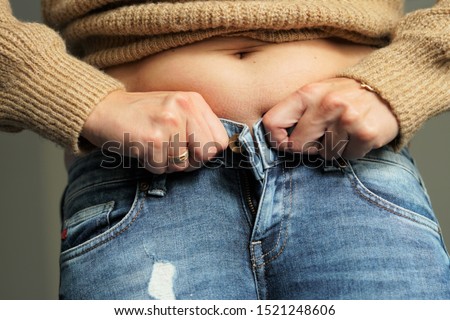 Similar – Image, Stock Photo Close up belly tummy of pregnant woman.