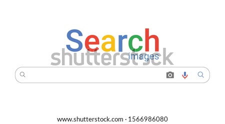 Popular browser window ,search box engine for images, simple vector illustration and icons