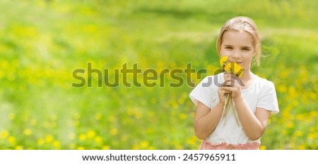 Similar – Image, Stock Photo Child holding dandelion