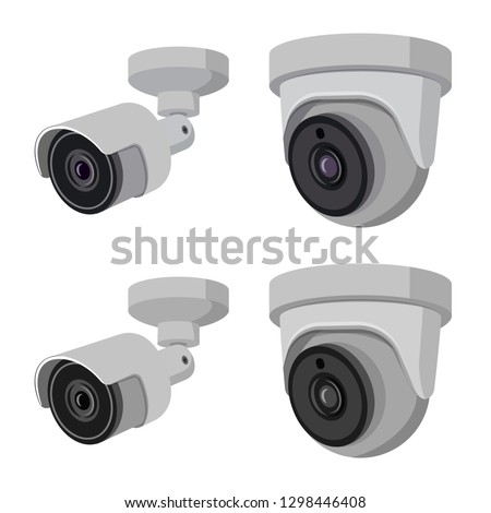 Vector design of cctv and camera symbol. Collection of cctv and system stock symbol for web.