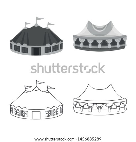 Vector illustration of folding roof symbols. Set of roof and architecture vector icon for stock.