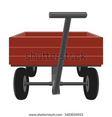 Garden cart vector icon.Cartoon vector icon isolated on white background garden cart .