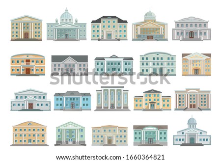 Building of government vector cartoon set icon. Isolated cartoon set icon architecture. Vector illustration building of government on white background .