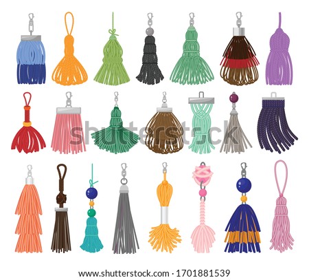 Tassel fringe vector cartoon set icon. Vector illustration brush thread on white background. Isolated cartoon set icon tassel of fringe.