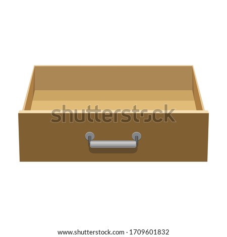 Wooden drawer vector icon.Cartoon vector icon isolated on white background wooden drawer.
