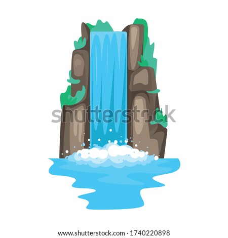 Waterfall vector icon.Cartoon vector icon isolated on white background waterfall.