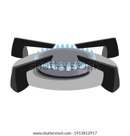 Stove burner vector cartoon icon. Vector illustration burning gas on white background. Isolated cartoon illustration icon of gas stove.