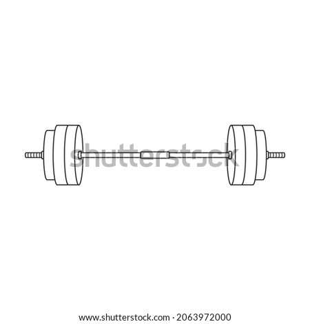 Barbell vector icon. Outline vector icon isolated on white background barbell.