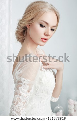 beautiful bride and beautiful wedding dress