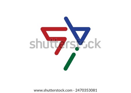 Letter SBI Triangle Icon Logo Design Element. Triangle shape S B I letter logo design concept. 