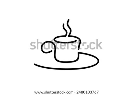 Abstract coffee cup logo vector design concept in line art style. Simple and flat design that is easy to apply in any media.