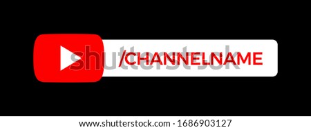 Youtube Channel Name Lower Third. Red Broadcast Banner for Video On Black Background. Vector Illustration