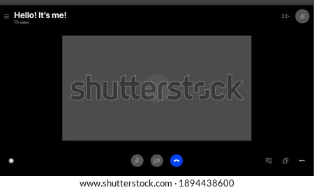 Skype Interface. Video Call Template for one Person. Meeting App Flat Vector UI Interface. Vector Illustration