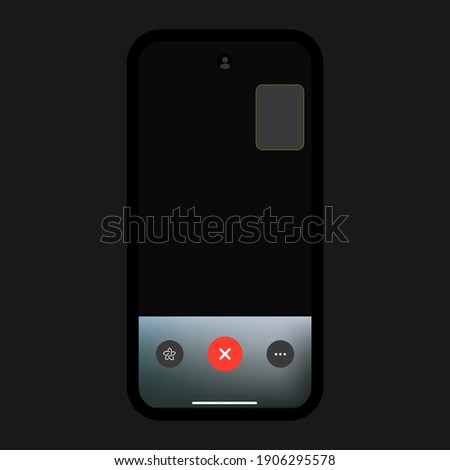 iPhone FaceTime Video Call Mobile Interface Concept. Camera UI Template. Social Media Vector Illustration