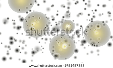 Mold spots on a white background. Spore mold microbes microscope view. Vector illustration