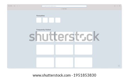 Safari Browser Light Theme UI Interface. Internet Browser Dark Theme Blank Template. Vector illustration