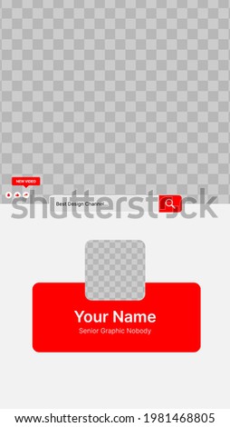 Vertical white and Red User Interface Template For Social Media. Put your Logo and Header Under the Background. Vector illustration